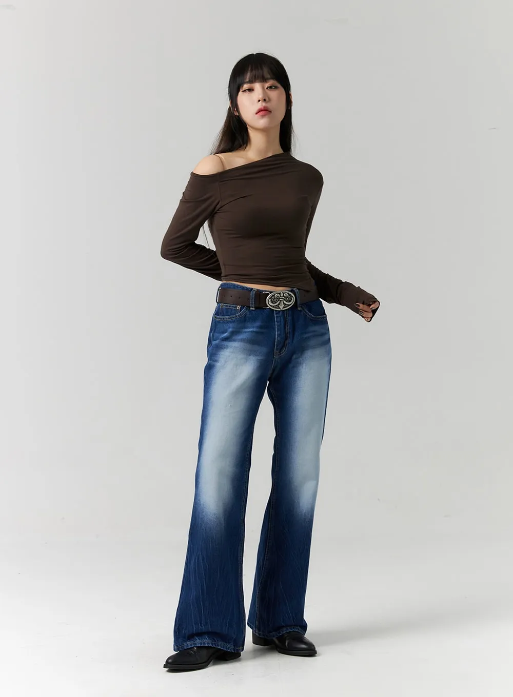 Blue Wash Bootcut Jeans CS312
