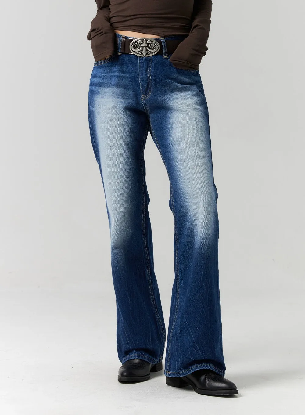 Blue Wash Bootcut Jeans CS312