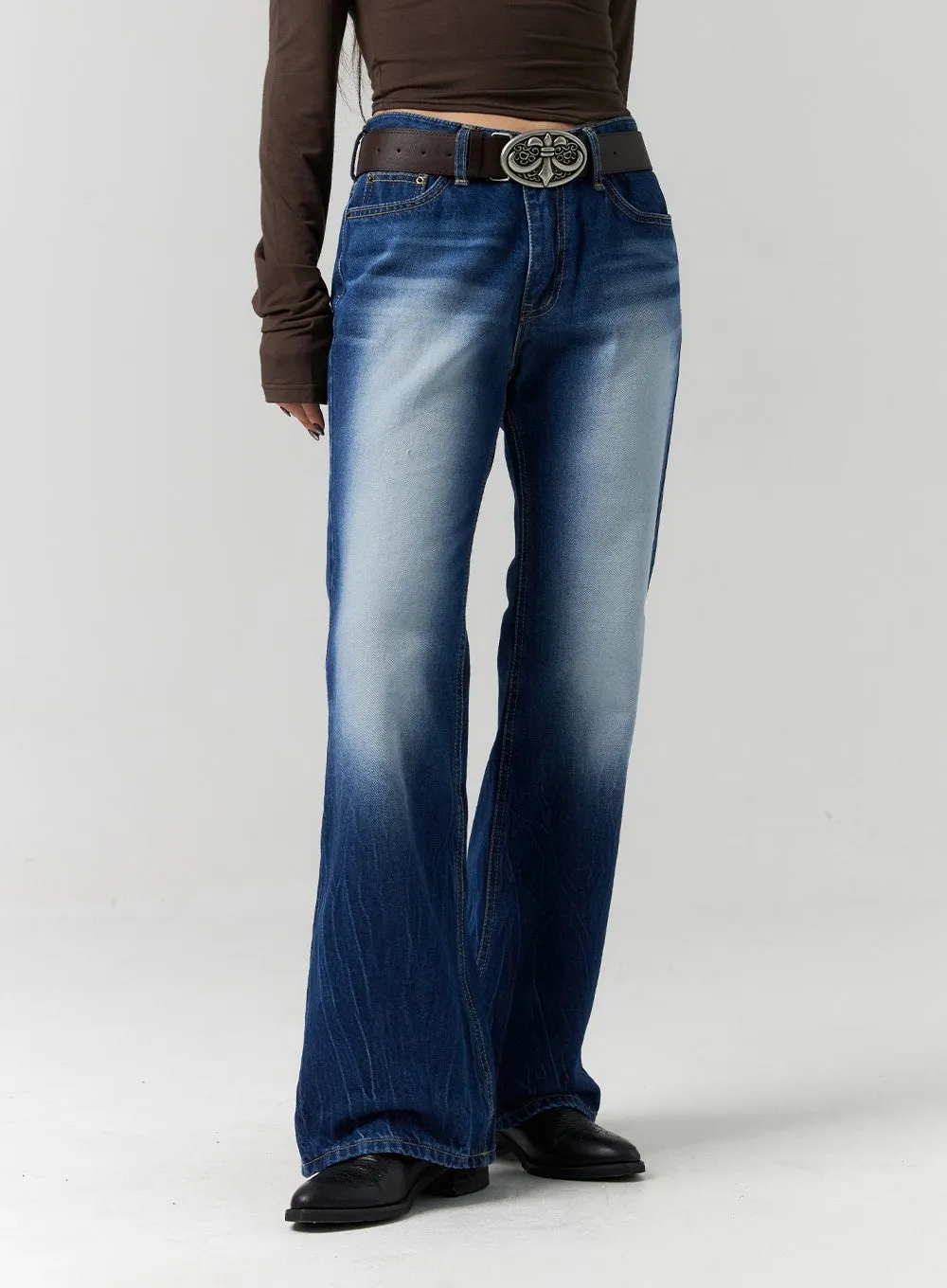 Blue Wash Bootcut Jeans CS312