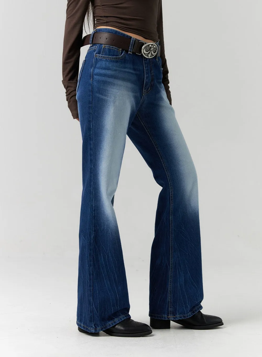 Blue Wash Bootcut Jeans CS312