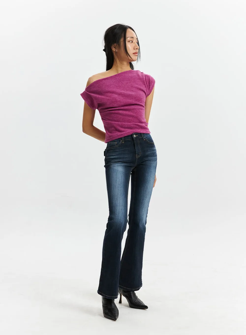 Blue Washed Bootcut Jeans CD321