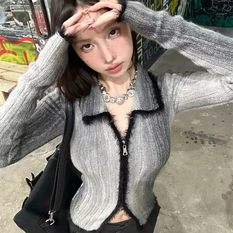 Cropped-Cardigan im Distressed-Look