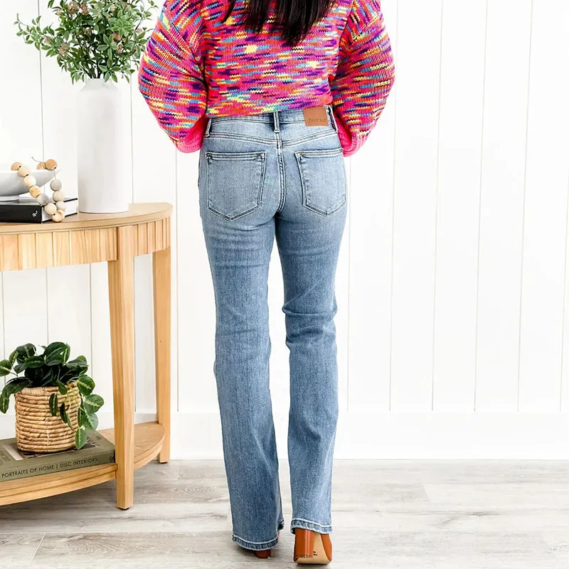 🎁Hot Sale 50% OFF👖Mid Rise Button Fly Bootcut Jeans