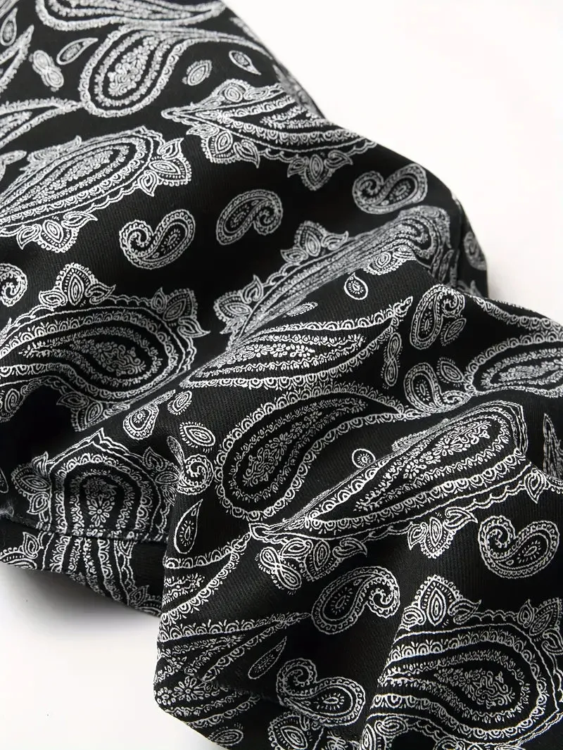 Men's Casual Paisley Pattern Jeans