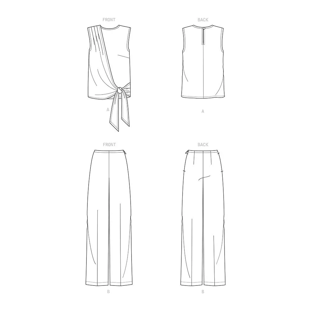 Newlook Pattern N6662 Misses' Drape Top & Wide Leg Pants
