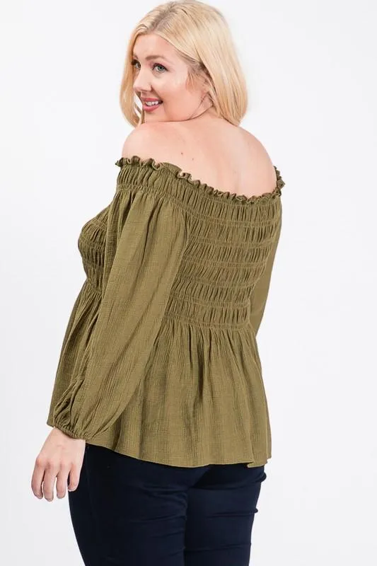 Pre-Order Smocking Off-Shoulder Top