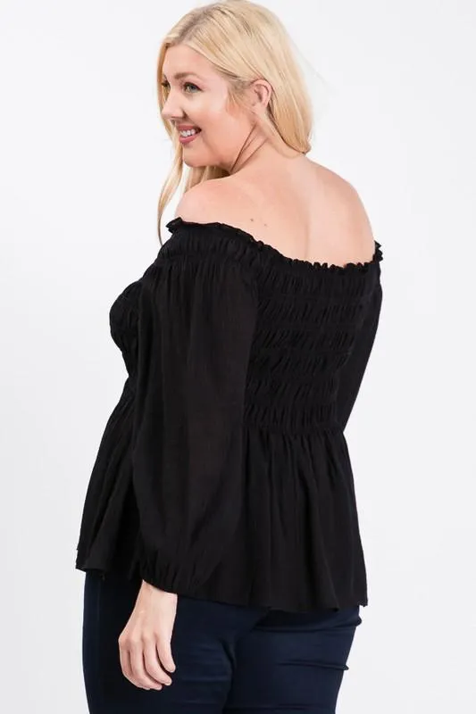 Pre-Order Smocking Off-Shoulder Top