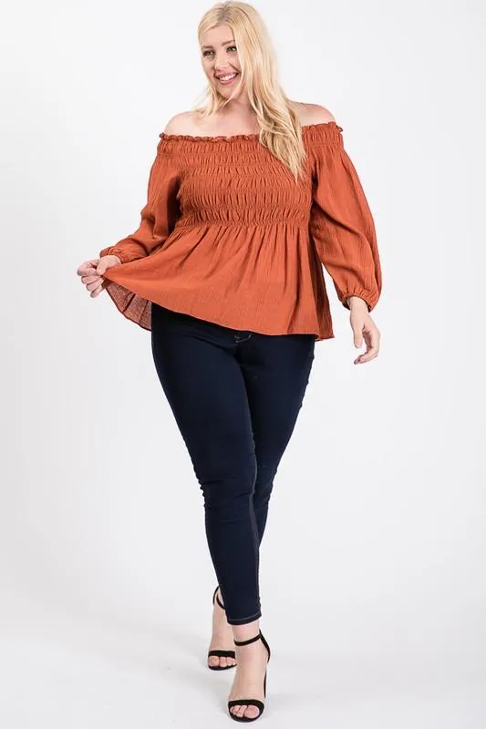 Pre-Order Smocking Off-Shoulder Top
