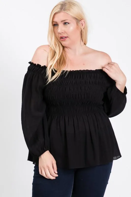 Pre-Order Smocking Off-Shoulder Top