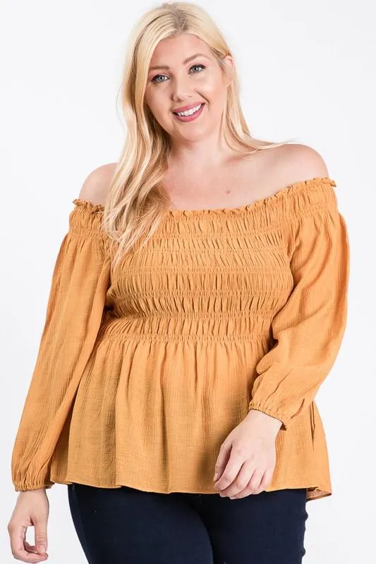 Pre-Order Smocking Off-Shoulder Top
