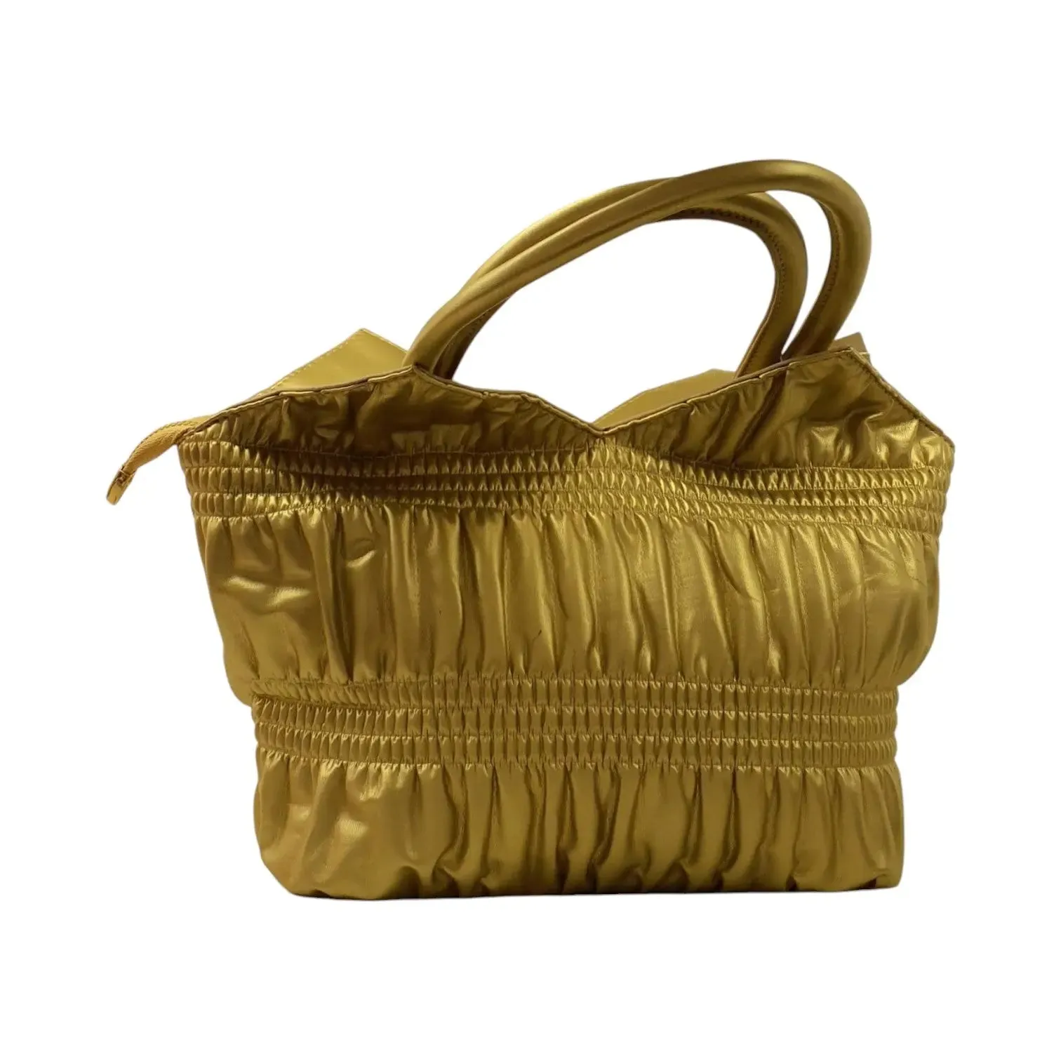 Ruched Satin Tote Bag