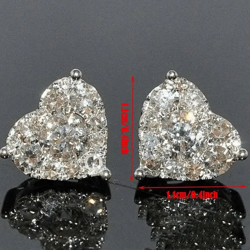 Sparkling Heart Stud Earrings - Perfect Gift for Any Occasion