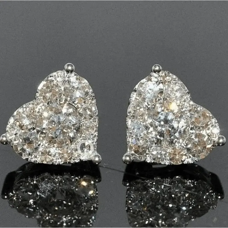 Sparkling Heart Stud Earrings - Perfect Gift for Any Occasion