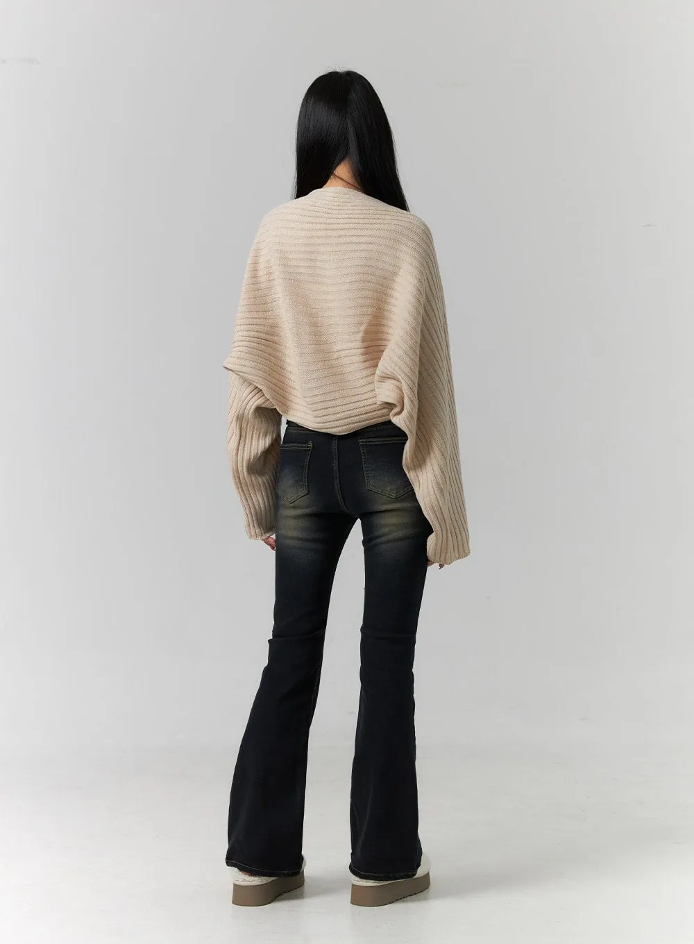 Washed Low Rise Bootcut Jeans CD308